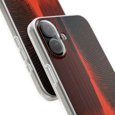 Red Lite Phone Case for iPhone - Crimson Frequency Pulse
