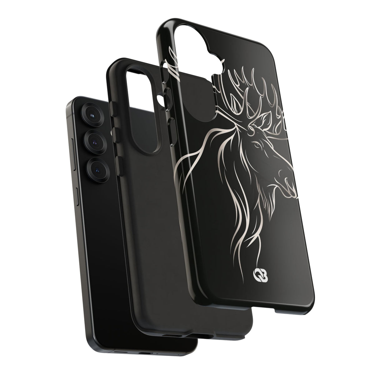 Nordic Moose Contour · Tough Phone Case for Samsung · Black