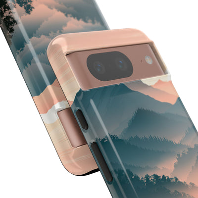 Teal Tough Phone Case for Google Pixel - Alpine Teal Horizon