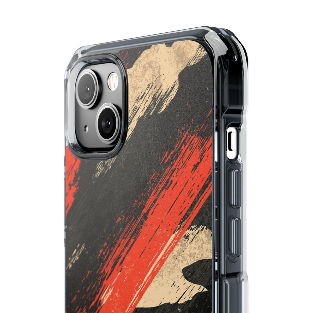 Urban Slash Camo · Clear Impact Magnetic Phone Case for iPhone · Black
