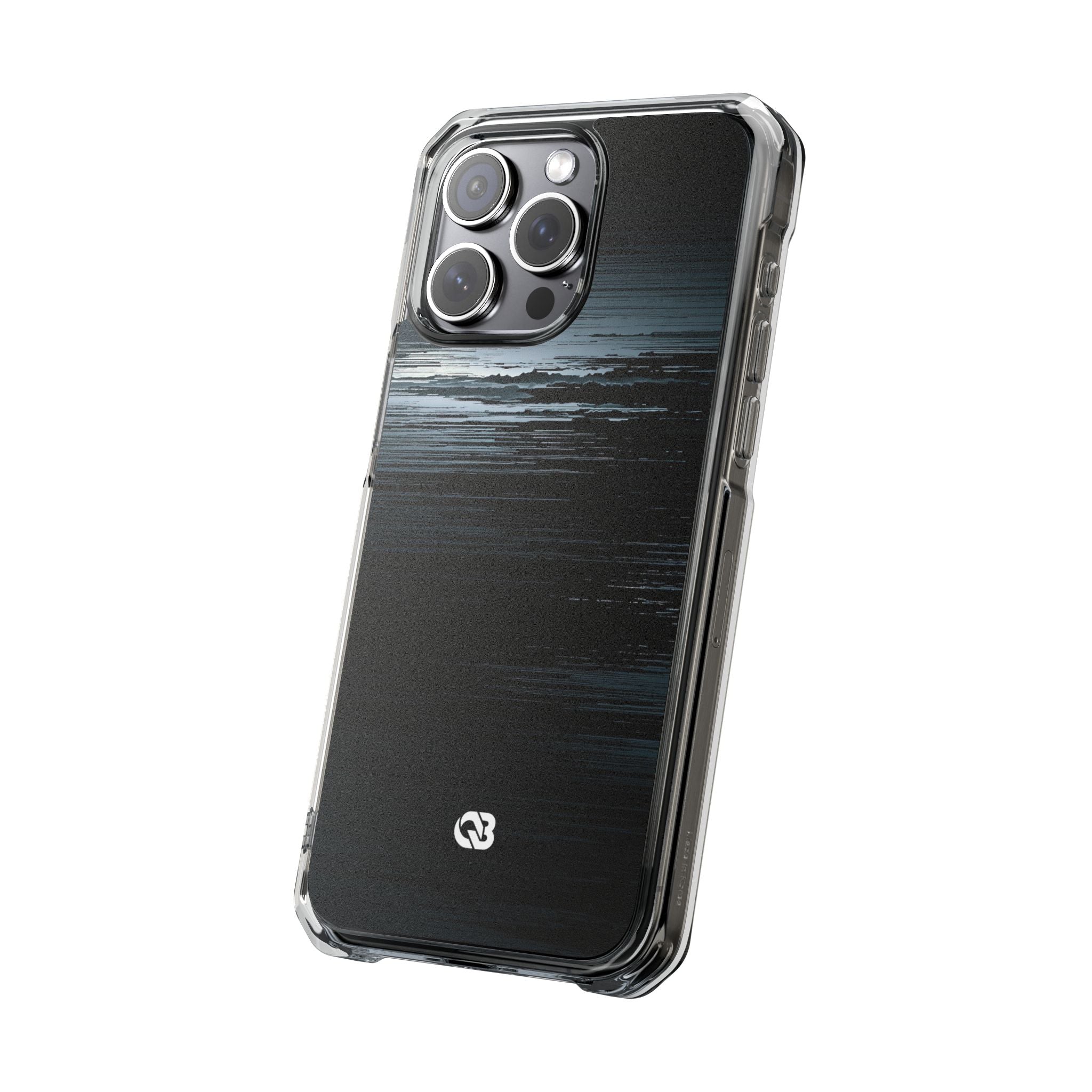 Black Impact MagSafe Phone Case for iPhone - Frozen Signal Glitch