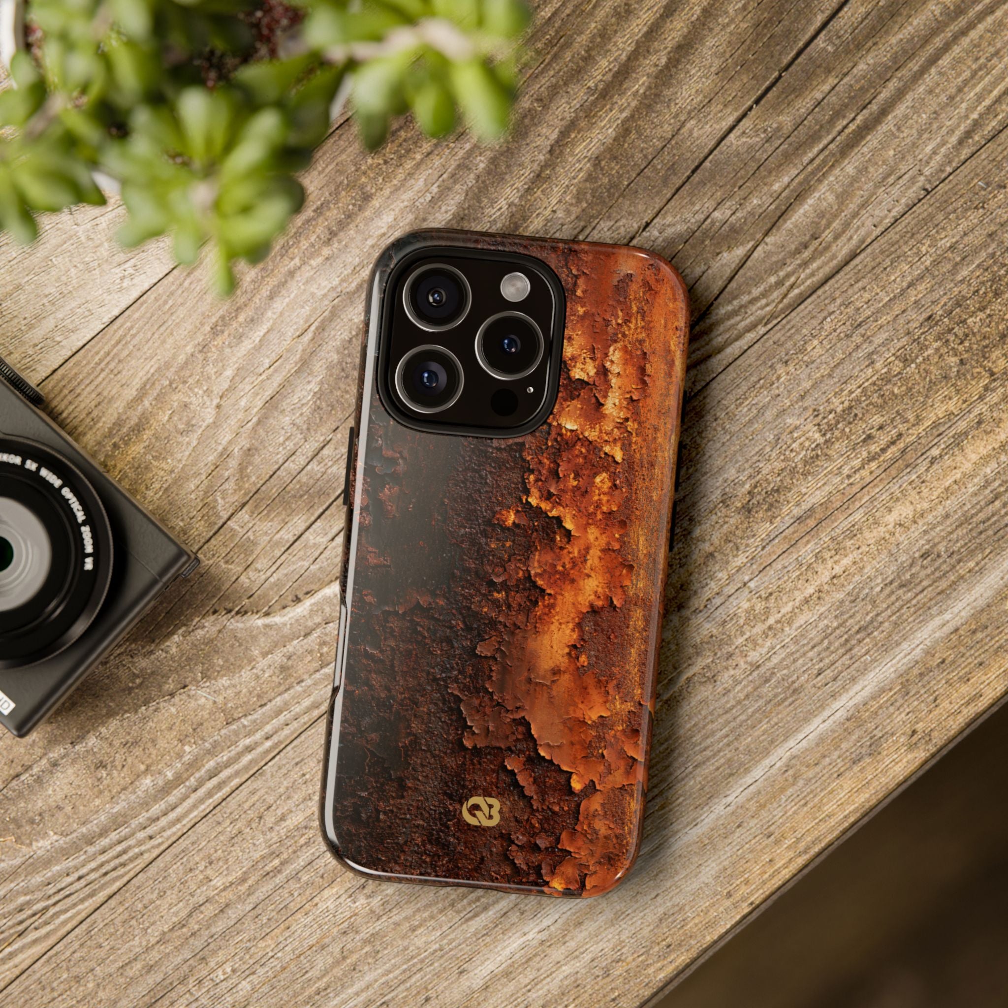Orange Tough Phone Case for iPhone - Oxidized Iron Crust