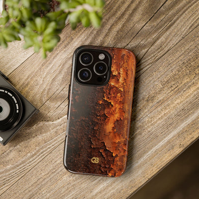 Orange Tough Phone Case for iPhone - Oxidized Iron Crust