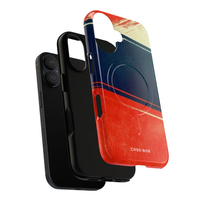 Blue Diagonal Motion iPhone 16 Case - Tough+