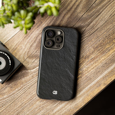 Black Tough Phone Case for iPhone - Raw Obsidian Slate