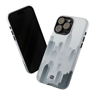 Grey Tough Phone Case for iPhone - Steel Mist Skyline