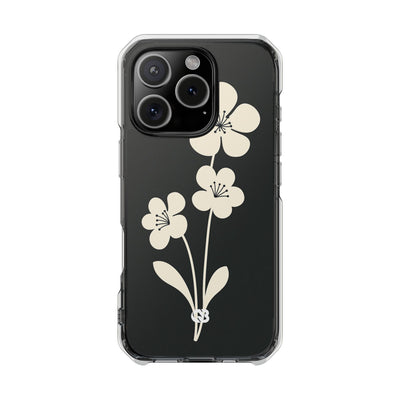 Black Impact MagSafe Phone Case for iPhone - Obsidian Cream Bloom