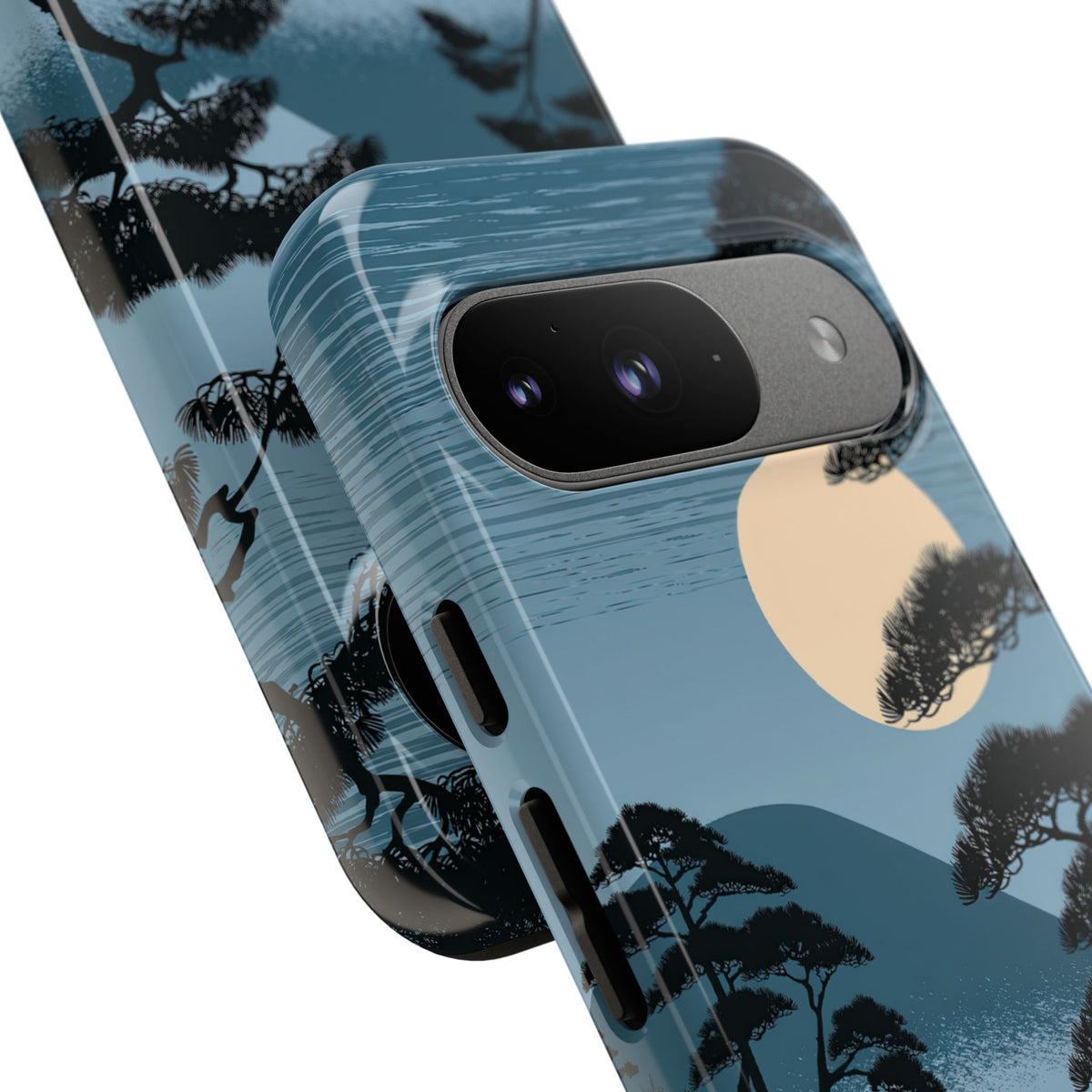 Blue Tough Phone Case for Google Pixel - Midnight Kyoto Pine