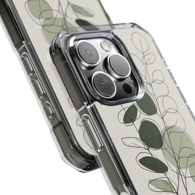 Green Impact MagSafe Phone Case for iPhone - Muted Eucalyptus Sketch