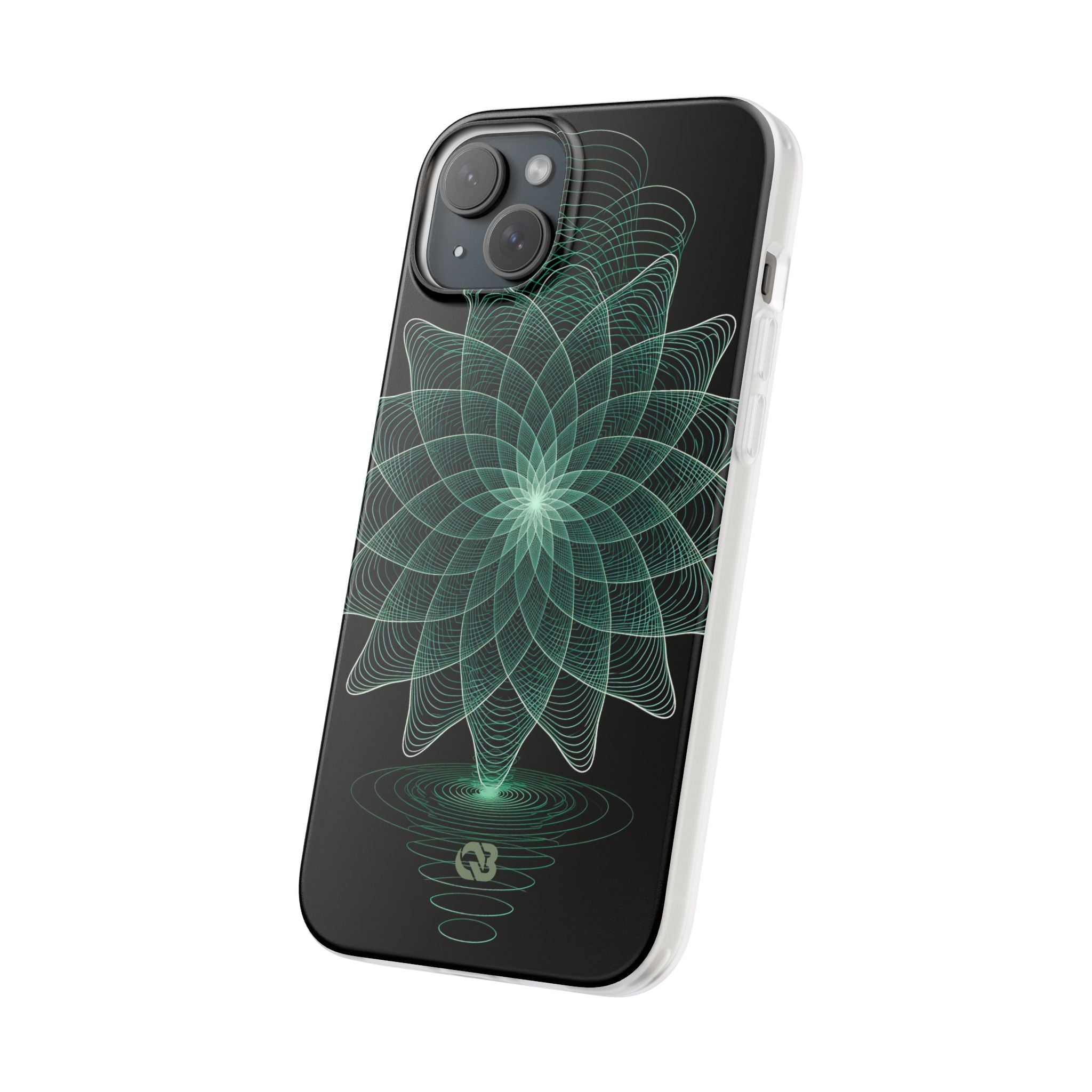 Green Lite Phone Case for iPhone - Cyan Signal Bloom