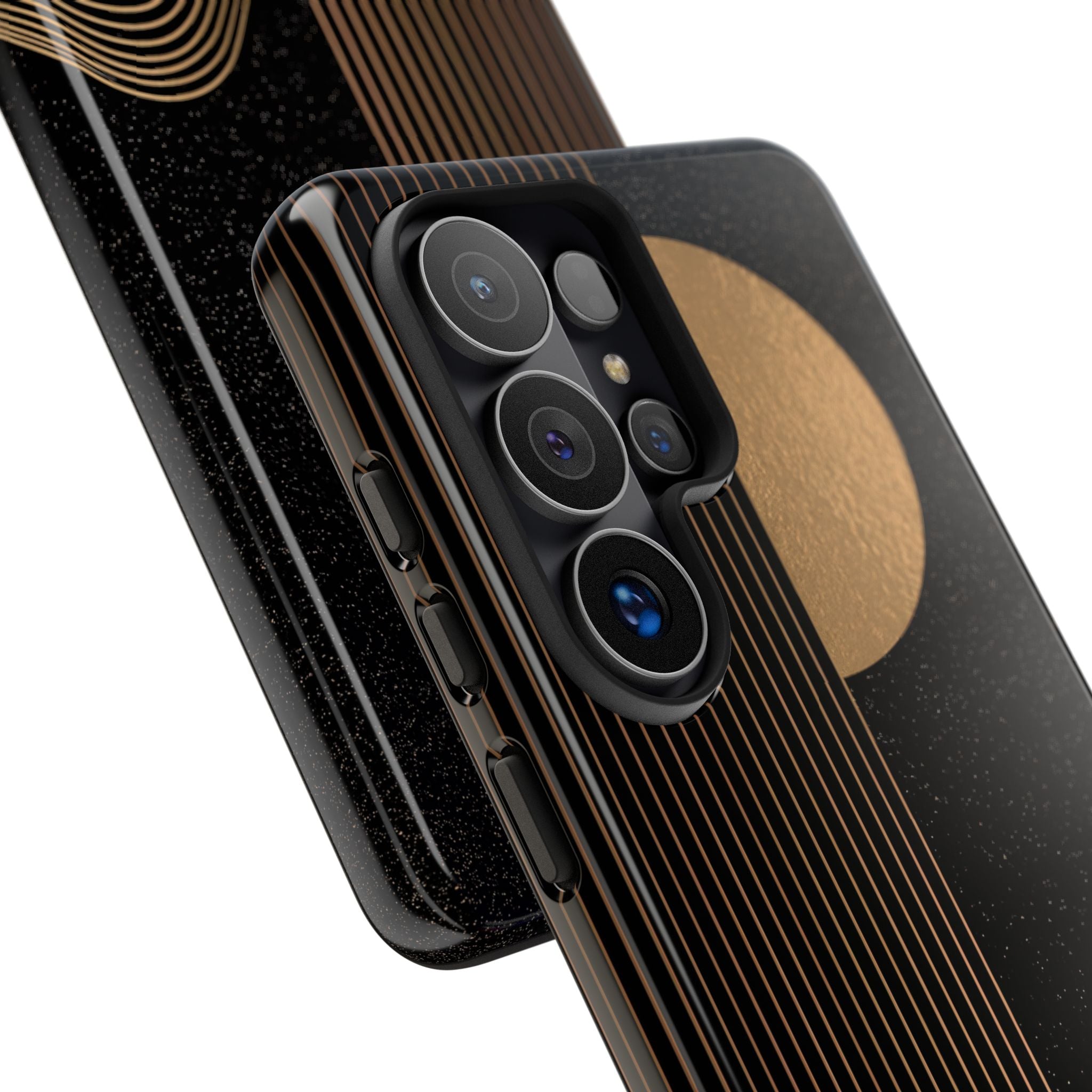 Gold Tough Phone Case for Samsung - Gilded Obsidian Dunes