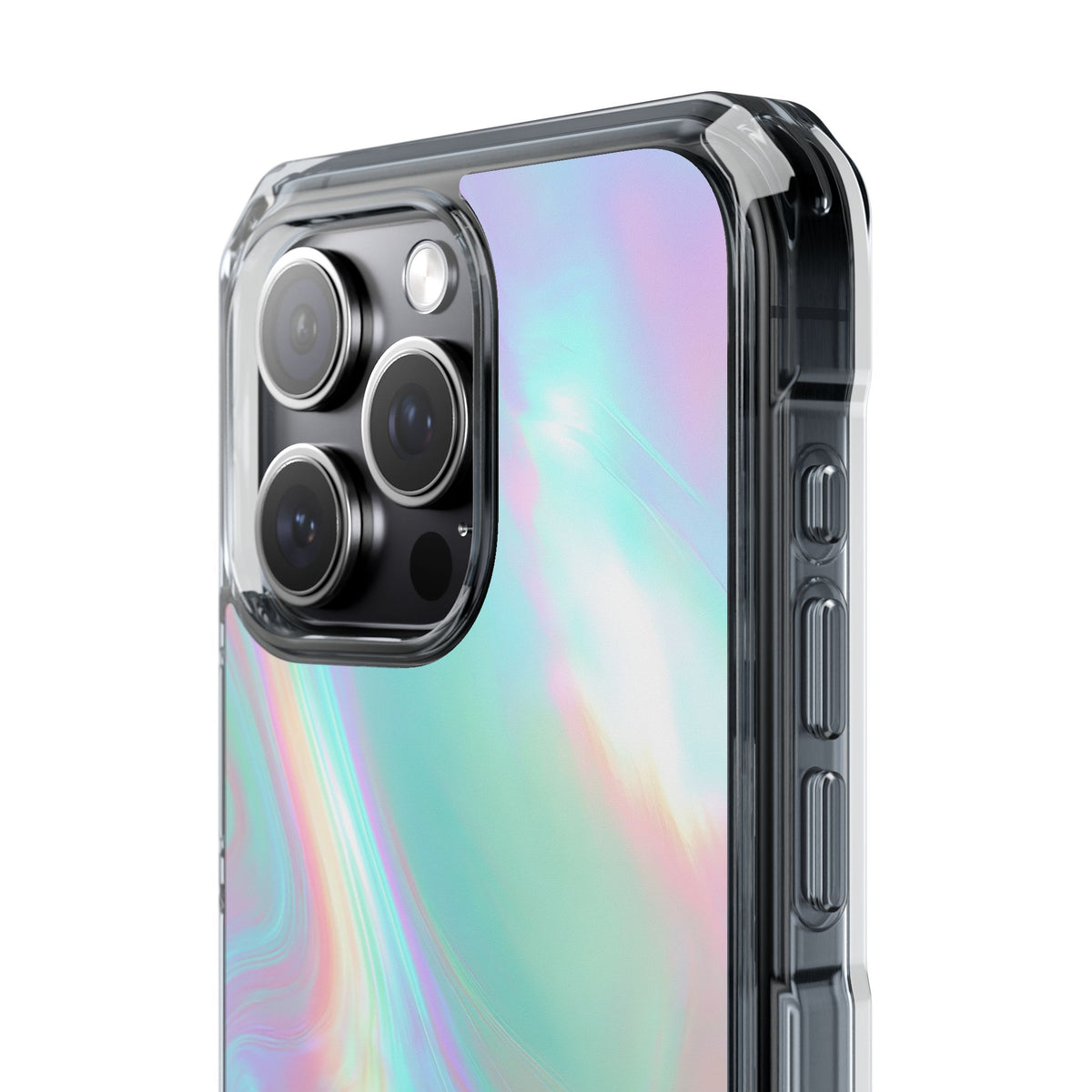 Prismatic Liquid Light · Clear Impact Magnetic Phone Case for iPhone · Teal