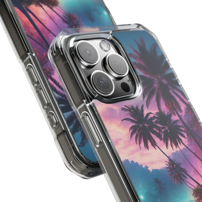 Neon Shore Palms · Impact etui na telefon dla iPhone · Magsafe