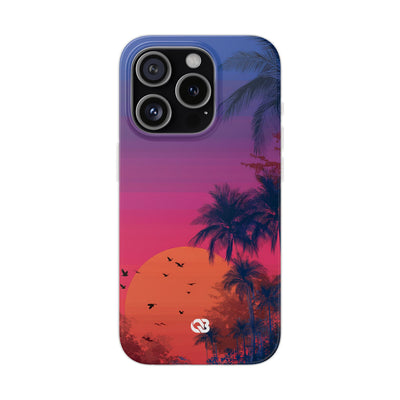 Neon Horizon Palms · Soft Capa para iPhone