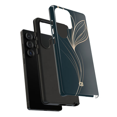 Teal Tough Phone Case for Samsung - Sandstone Silk Flora