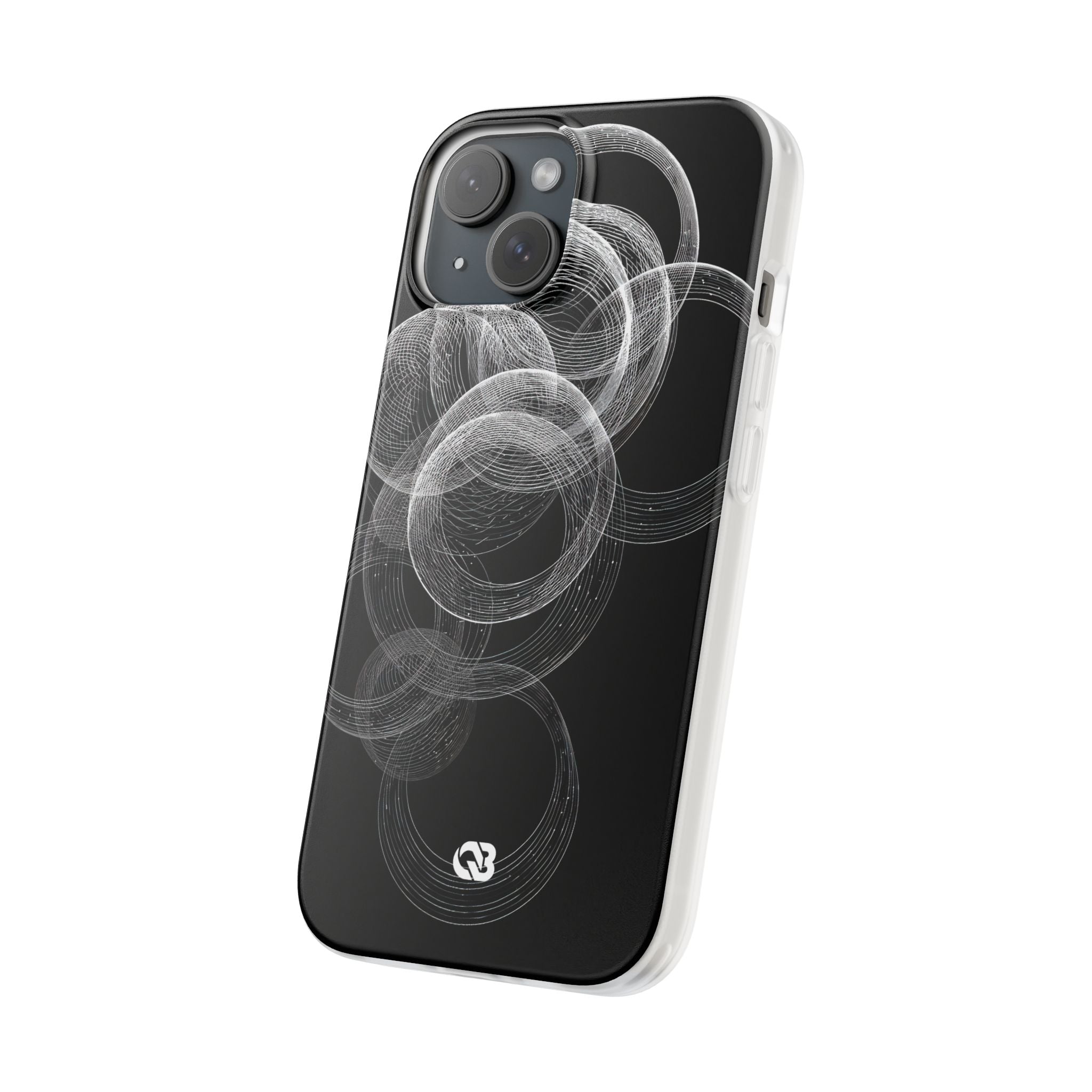 Black Lite Phone Case for iPhone - Kinetic Wireframe Orbit