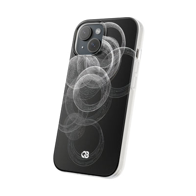 Black Lite Phone Case for iPhone - Kinetic Wireframe Orbit
