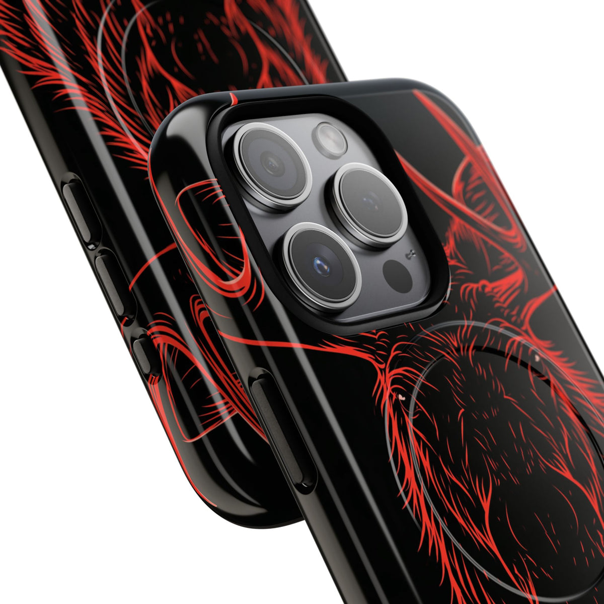 Crimson Horizon Moose · Tough 2.0 Magnetic Phone Case for iPhone · Black