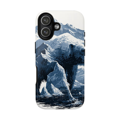 Fjord Summit Bear · Tough Phone Case for iPhone · Blue