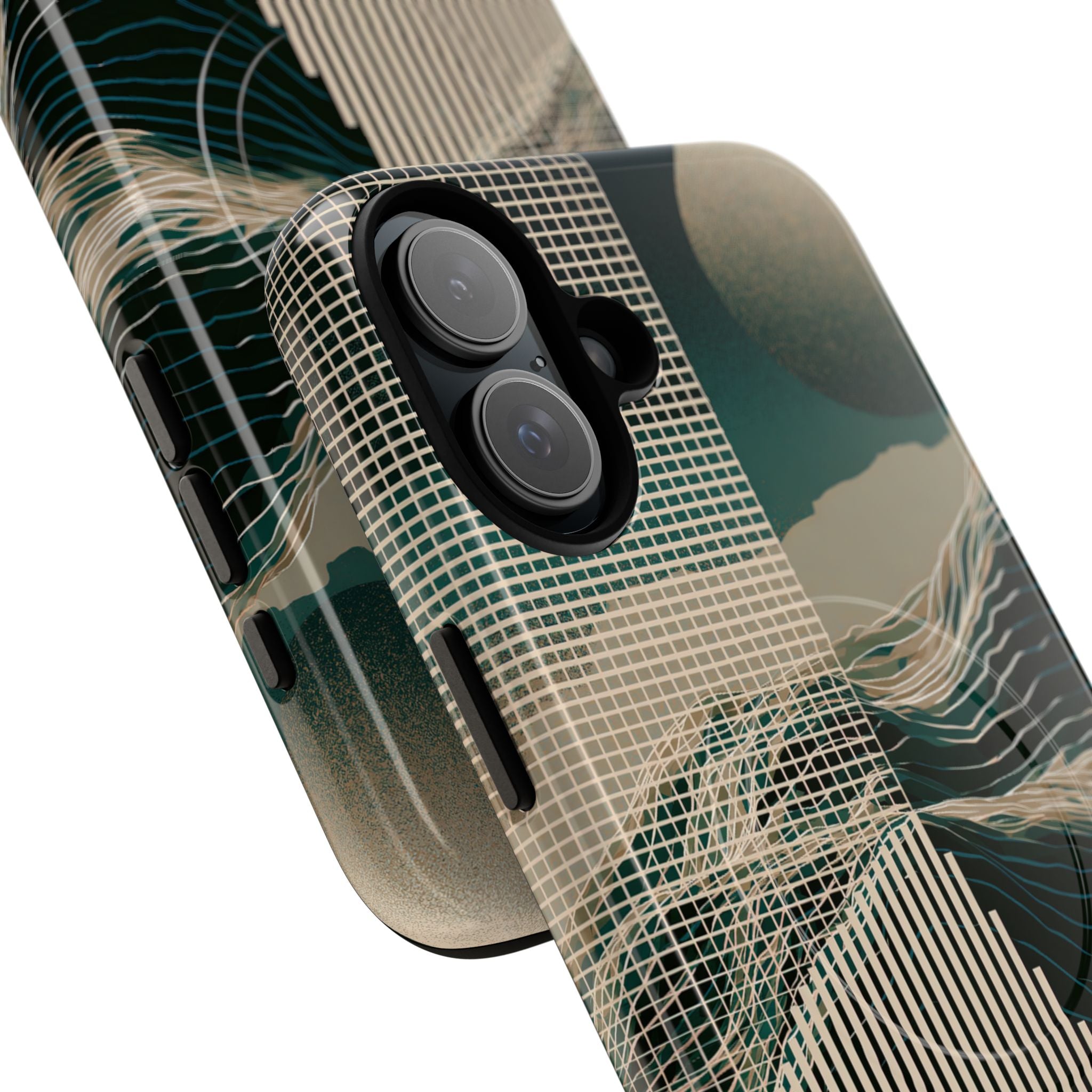 Green Tough 2.0 Magsafe Phone Case for iPhone - Lunar Moss Topography