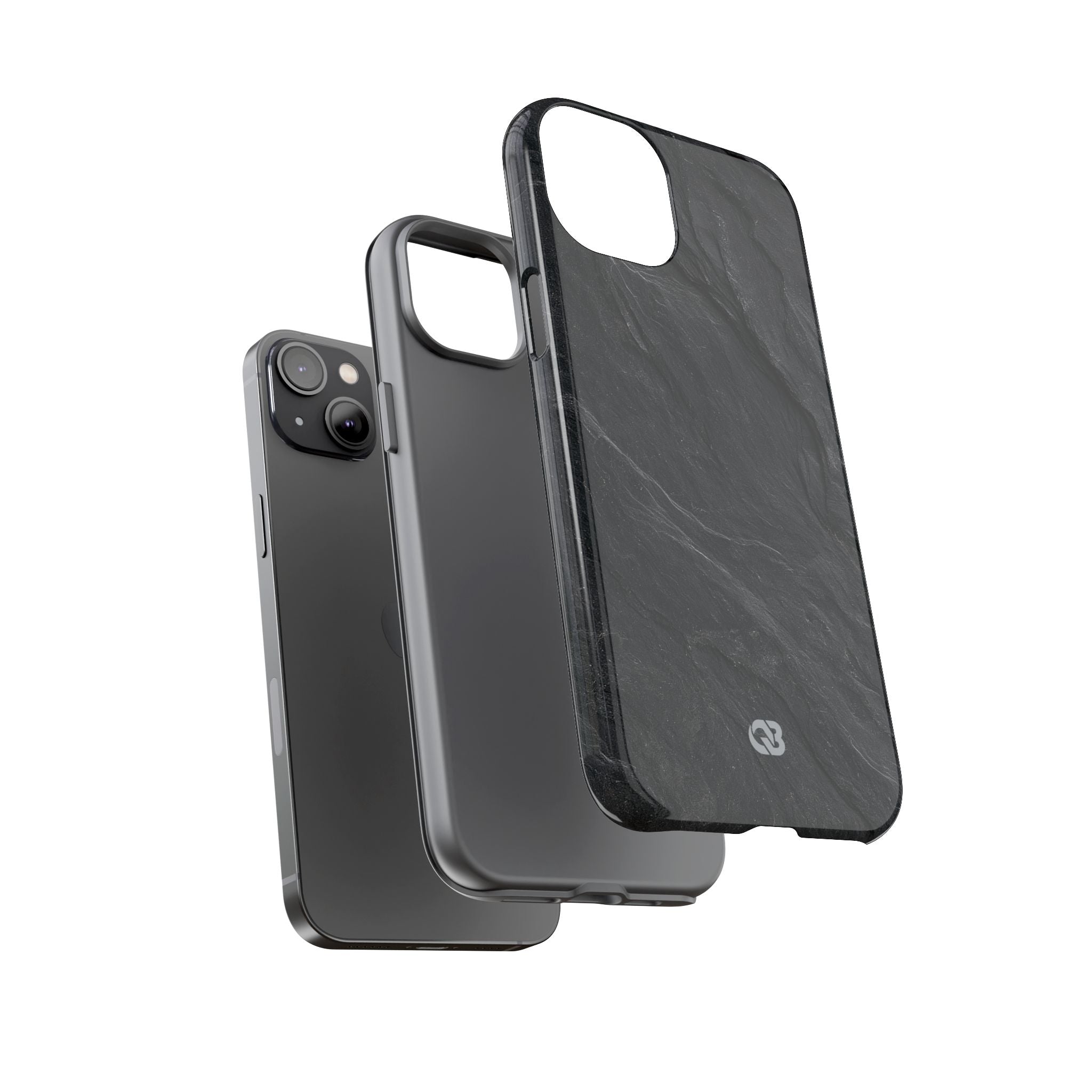 Black Tough Phone Case for iPhone - Midnight Slate Ridge