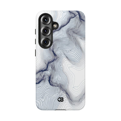 White Tough Phone Case for Samsung - Nordic Ridge Topo