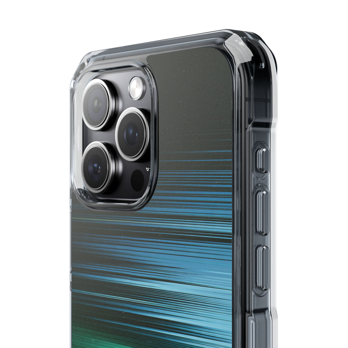 Digital Shoreline Drift · Clear Impact Magnetic Phone Case for iPhone ·  Teal