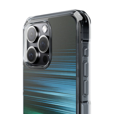 Digital Shoreline Drift · Clear Impact Magnetic Phone Case for iPhone ·  Teal