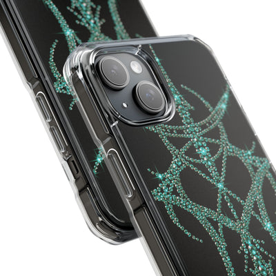 Teal Cyber Sigil · Clear Impact Magnetic Phone Case for iPhone · Teal