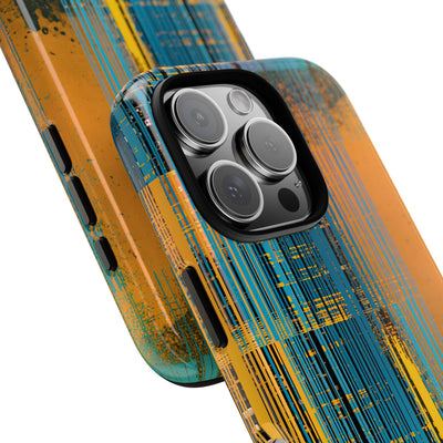 Cyber Glitch Stream · Tough Phone Case for iPhone · Teal
