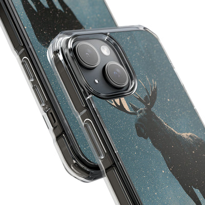 Nordic Boreal Moose · Clear Impact Magnetic Phone Case for iPhone · Blue