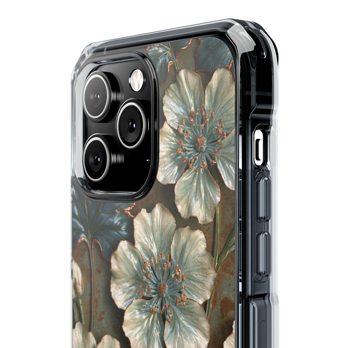 Gilded Blossom Reverie · Clear Impact Magnetic Phone Case for iPhone · Teal