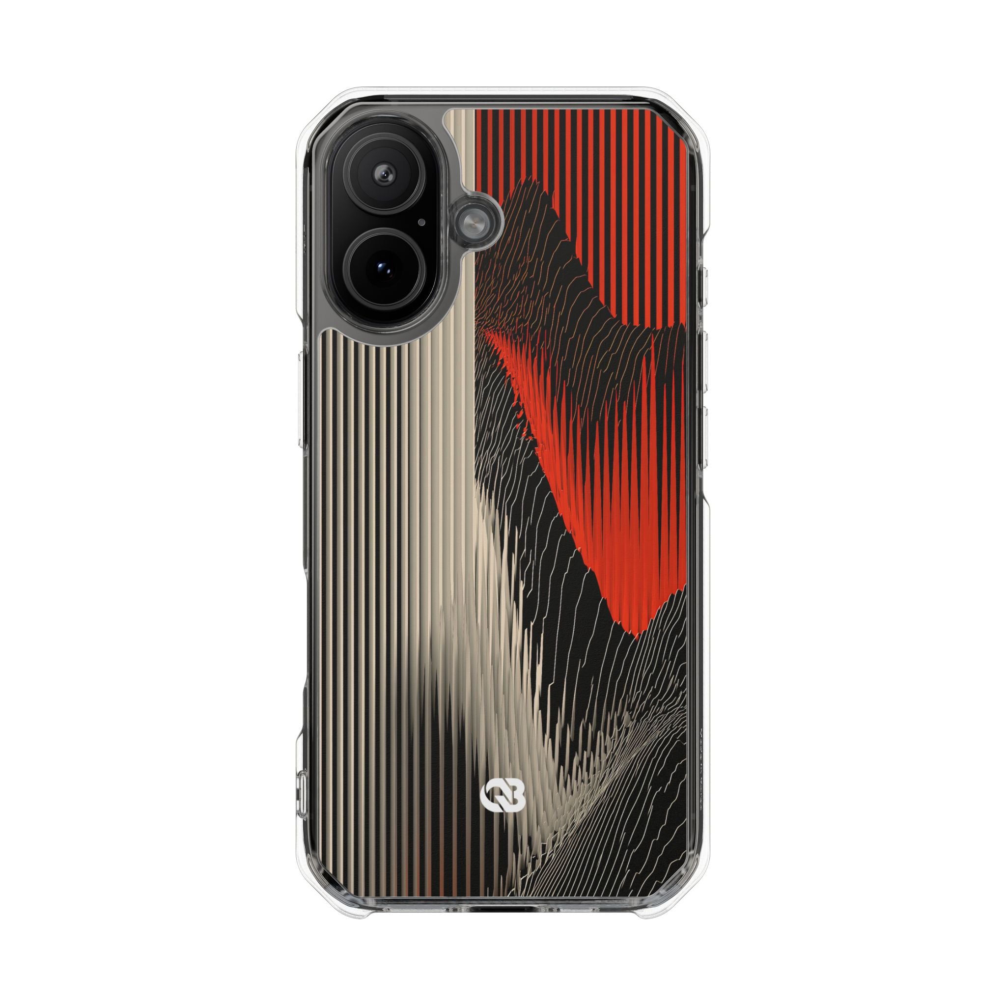 Red Impact MagSafe Phone Case for iPhone - Crimson Pulse Topo