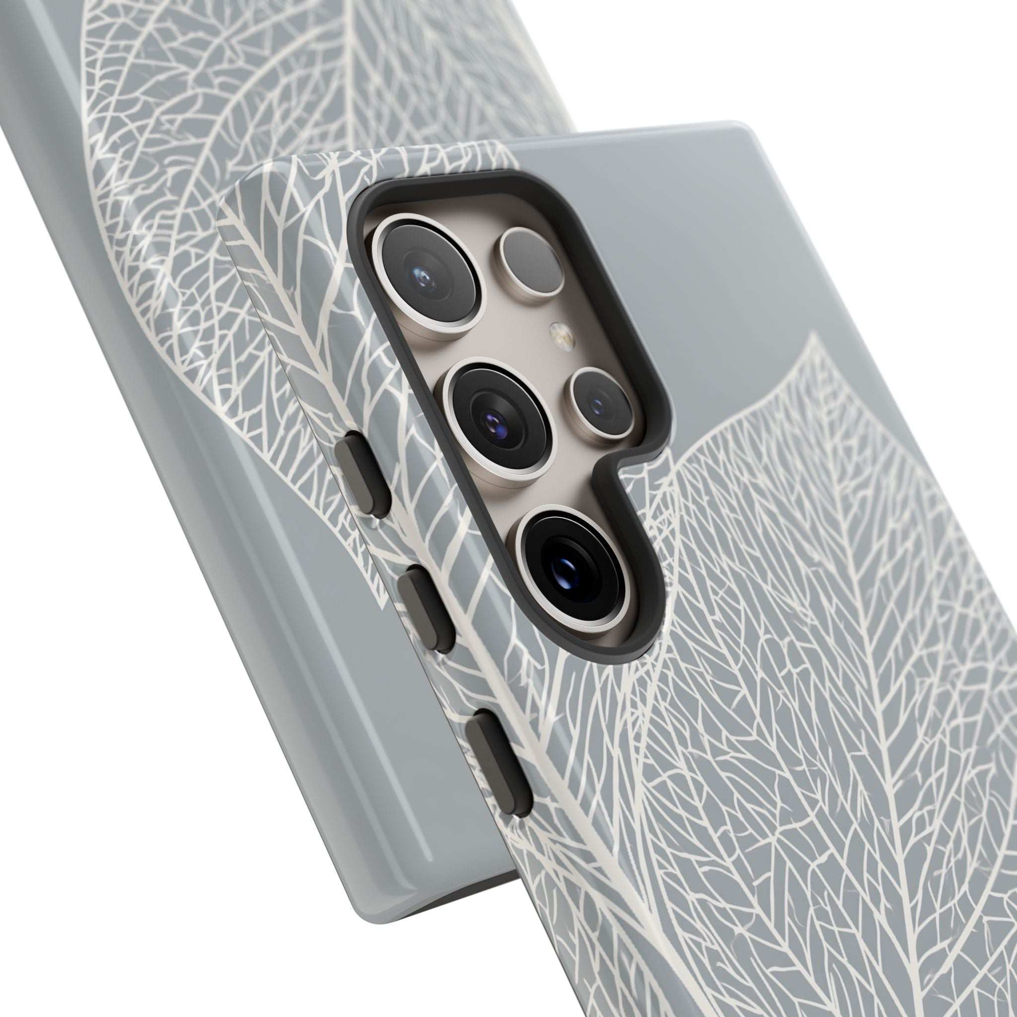 Grey Tough Phone Case for Samsung - Frosted Ash Veins