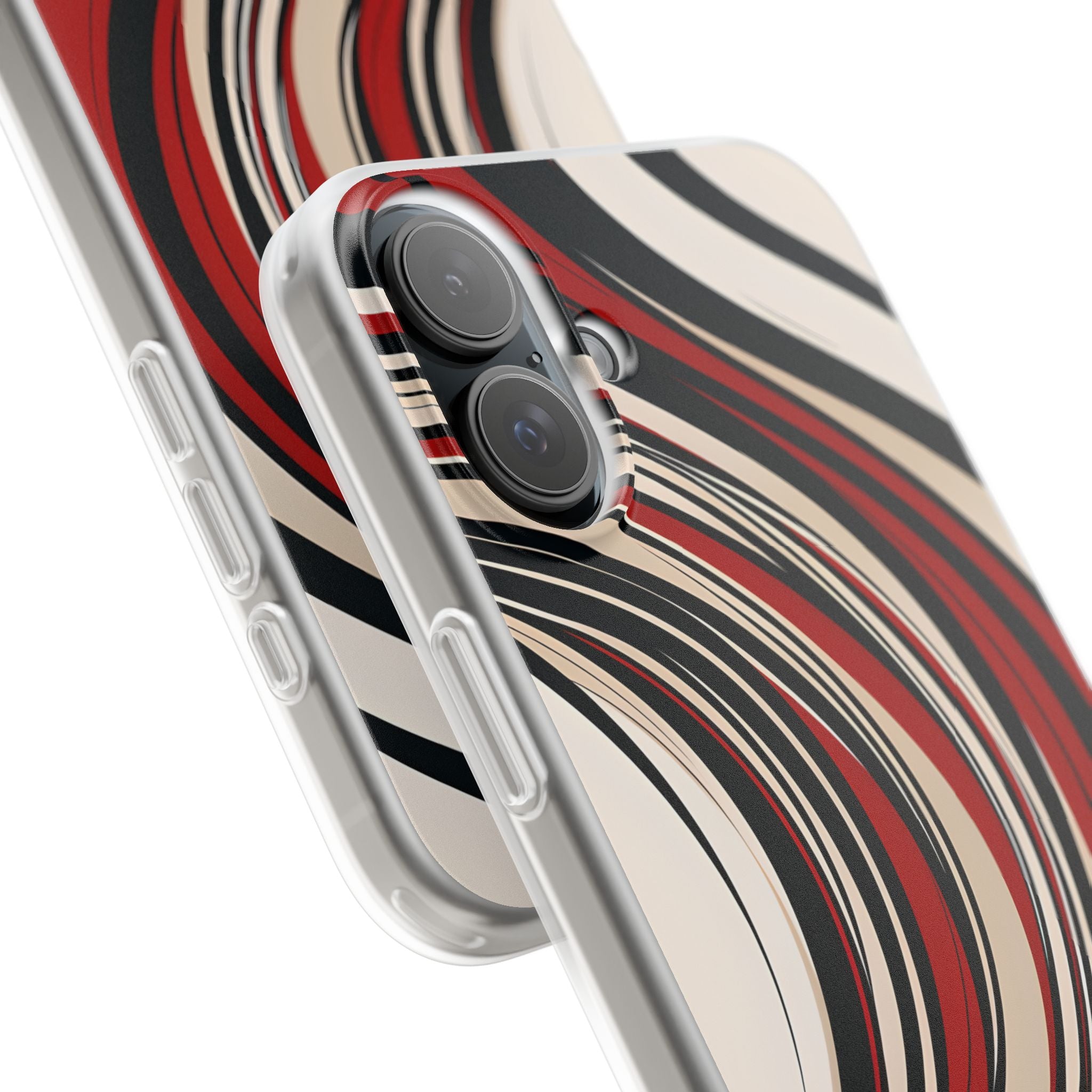 Crimson Flow Waves · Soft Phone Case for iPhone