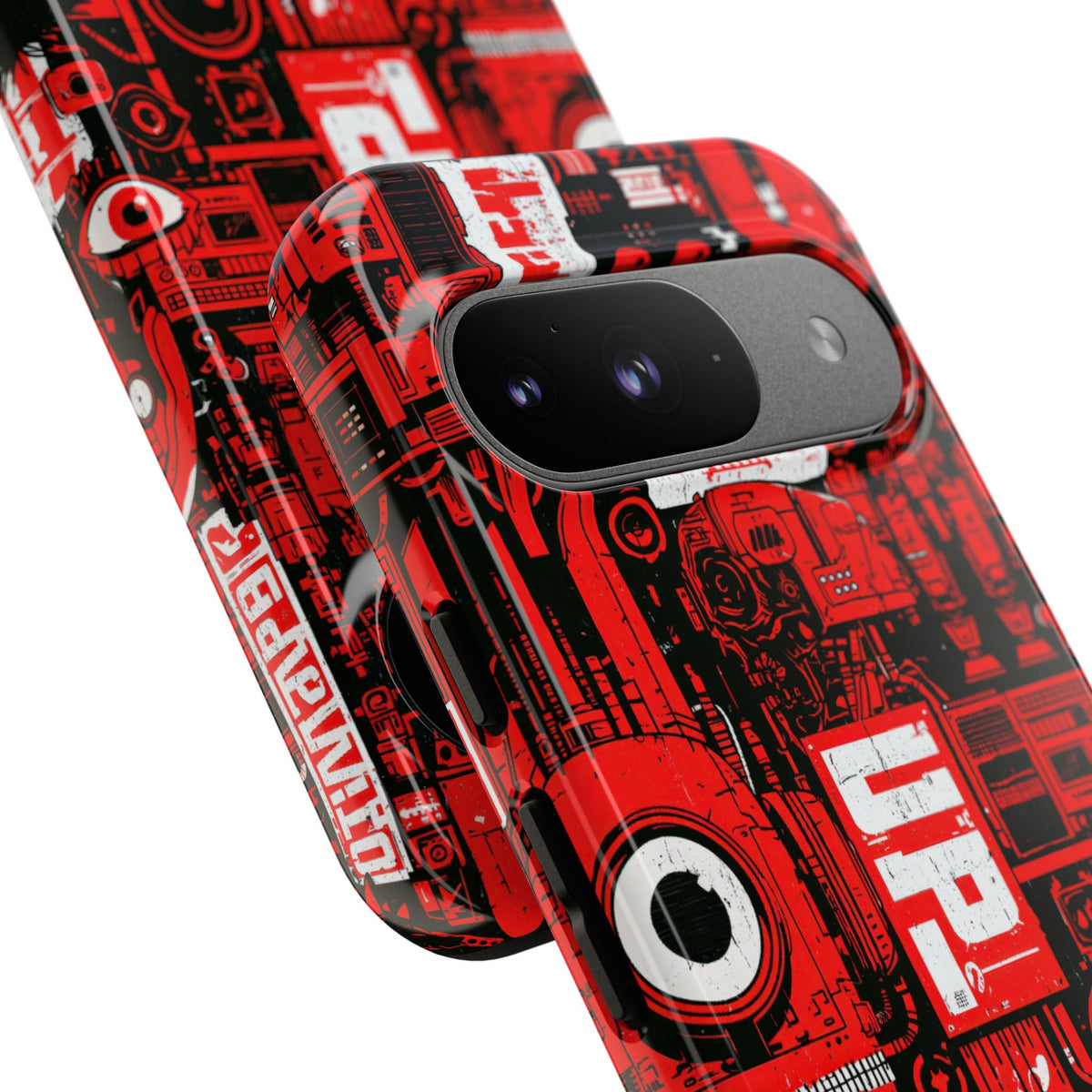 Neo Mecha Collage · Tough Phone Case for Pixel ·  Red