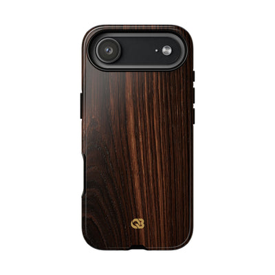 Brown Tough Phone Case for iPhone - Burnished Mahogany Grain