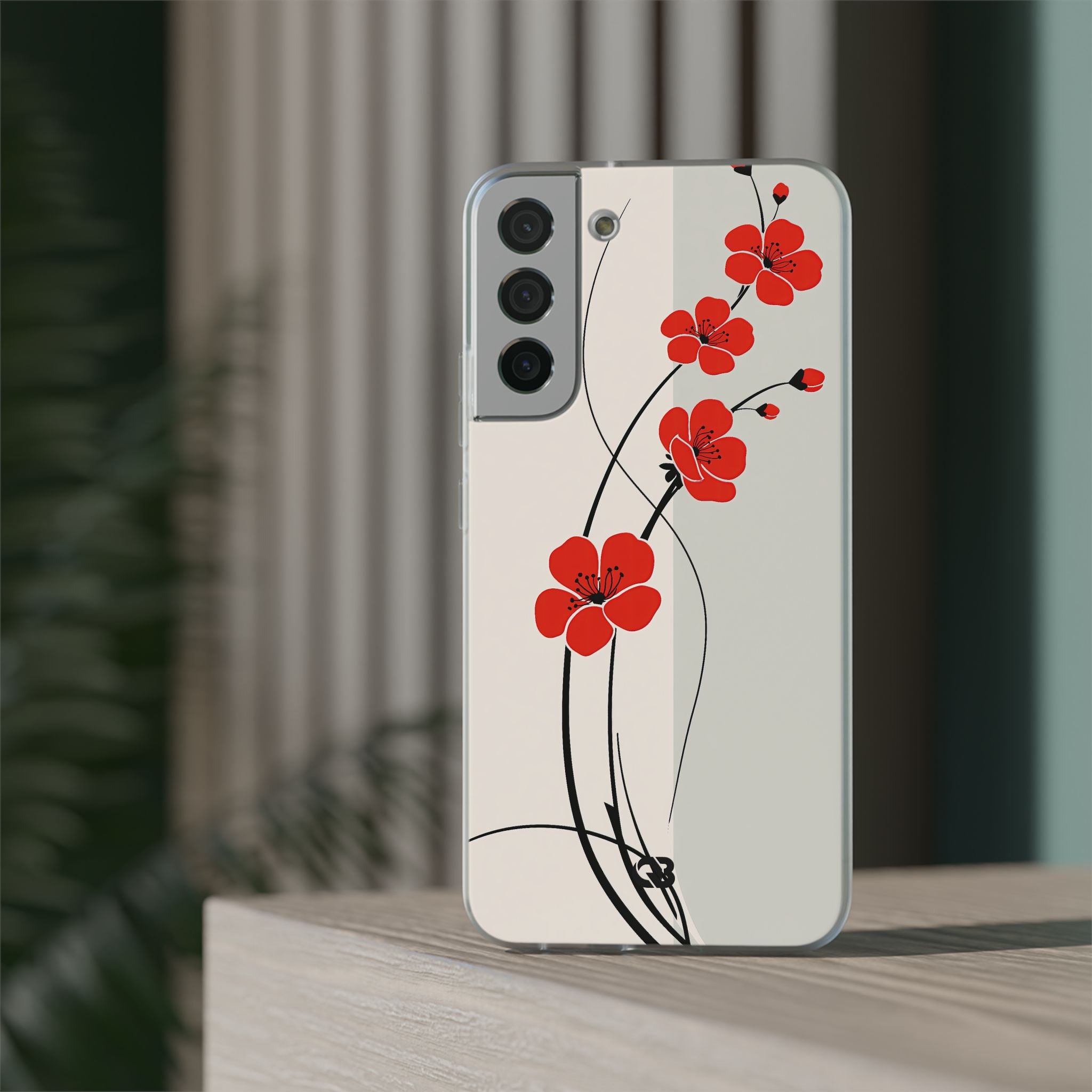 Beige Lite Phone Case for Samsung - Scarlet Ink Petals