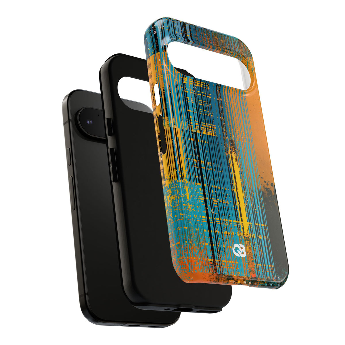 Cyber Glitch Stream · Tough Phone Case for Pixel ·  Teal