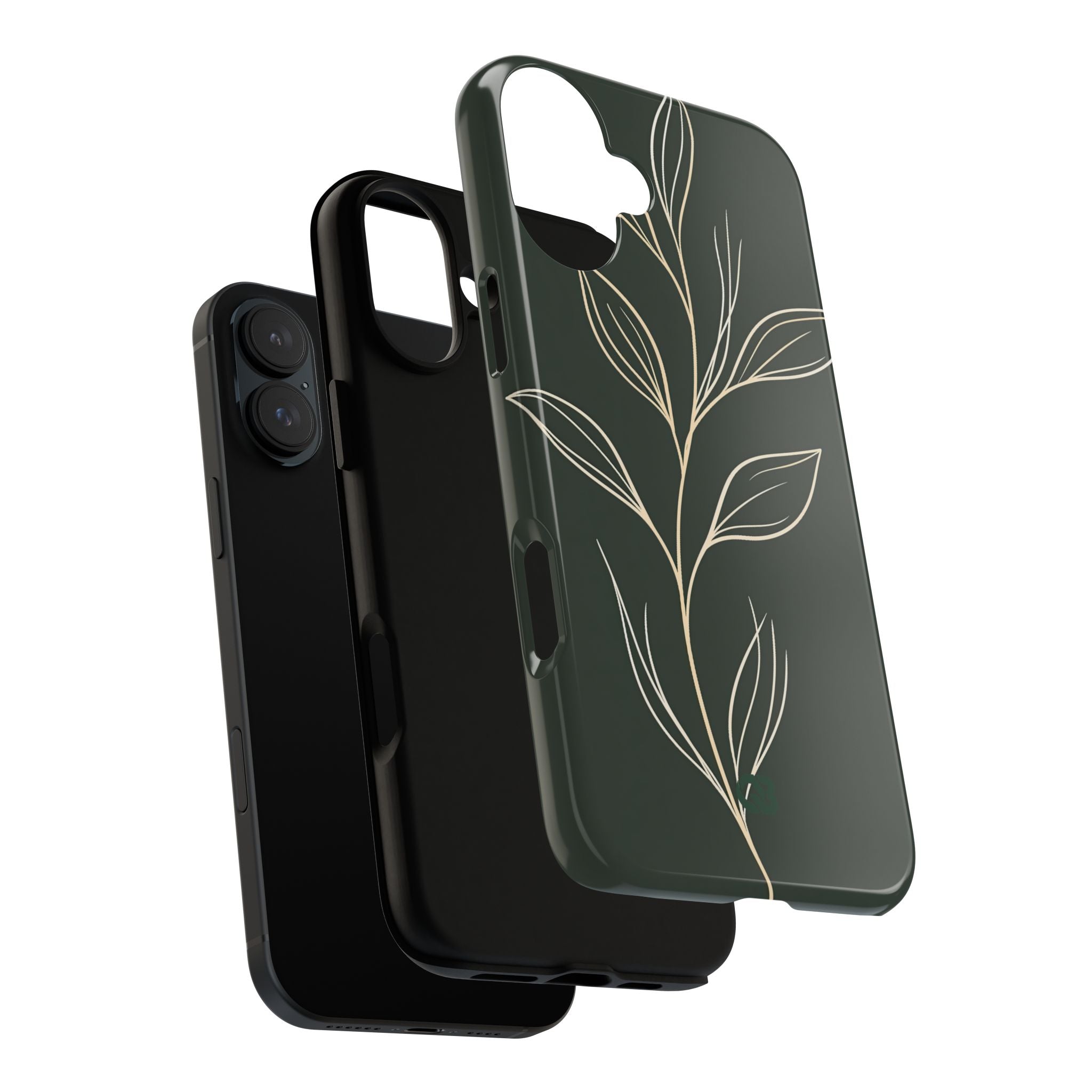 Green Tough Phone Case for iPhone - Deep Moss Willow