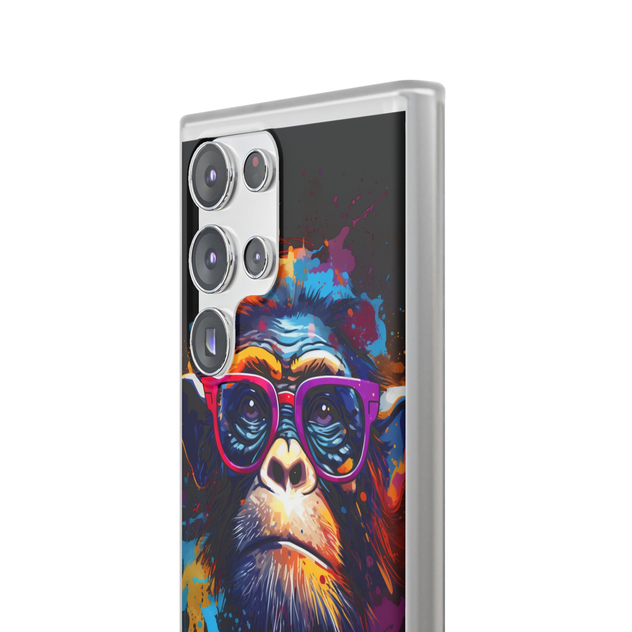 Neon Splatter Primate · Soft Telefoncover til Samsung