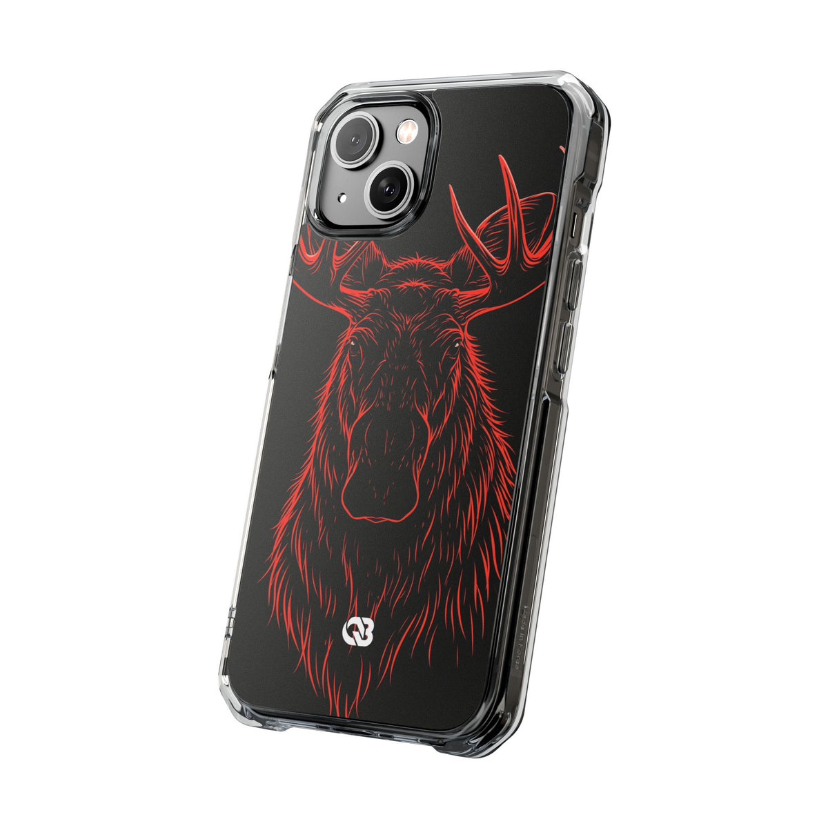 Crimson Horizon Moose · Impact Magnetic Phone Case for iPhone ·  Black