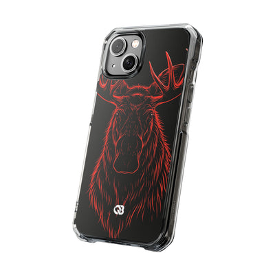 Crimson Horizon Moose · Impact Magnetic Phone Case for iPhone ·  Black