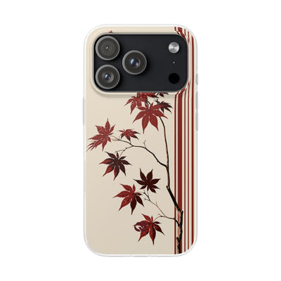 Red Lite Phone Case for iPhone - Crimson Momiji Stripe