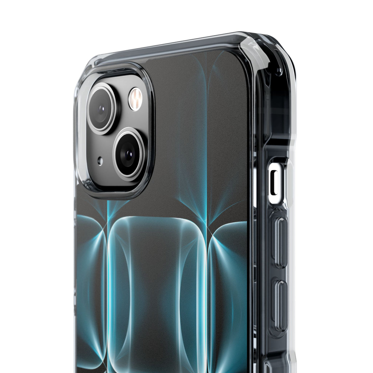 Cyan Core Matrix · Clear Impact Magnetic Phone Case for iPhone · Blue