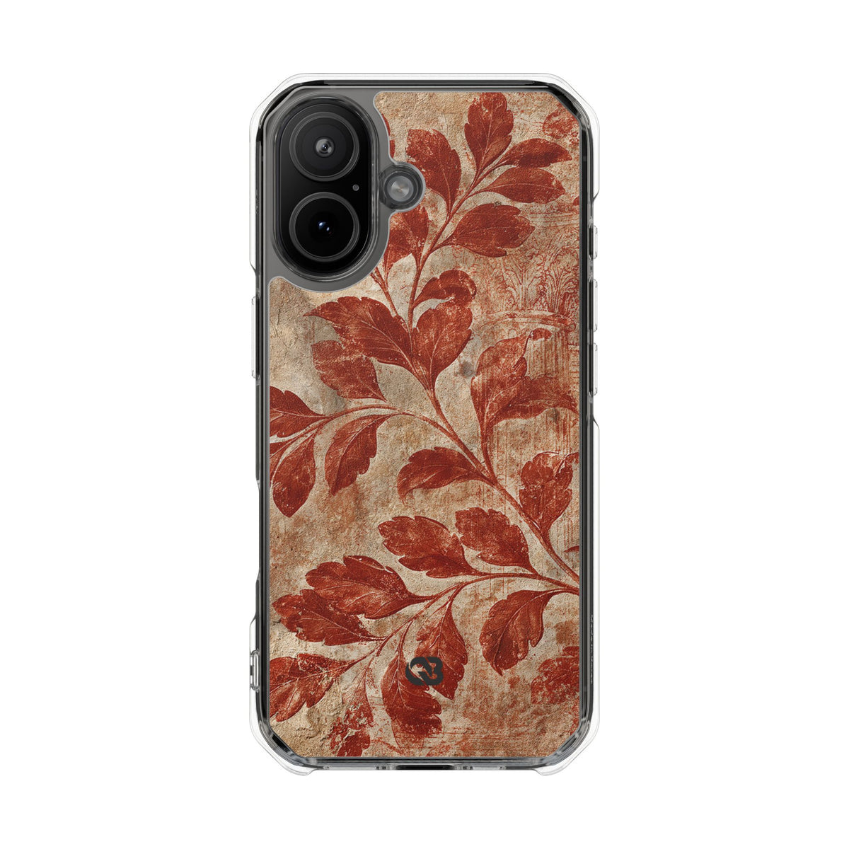 Terracotta Botanical Fresco · Clear Impact Magnetic Phone Case for iPhone · Red