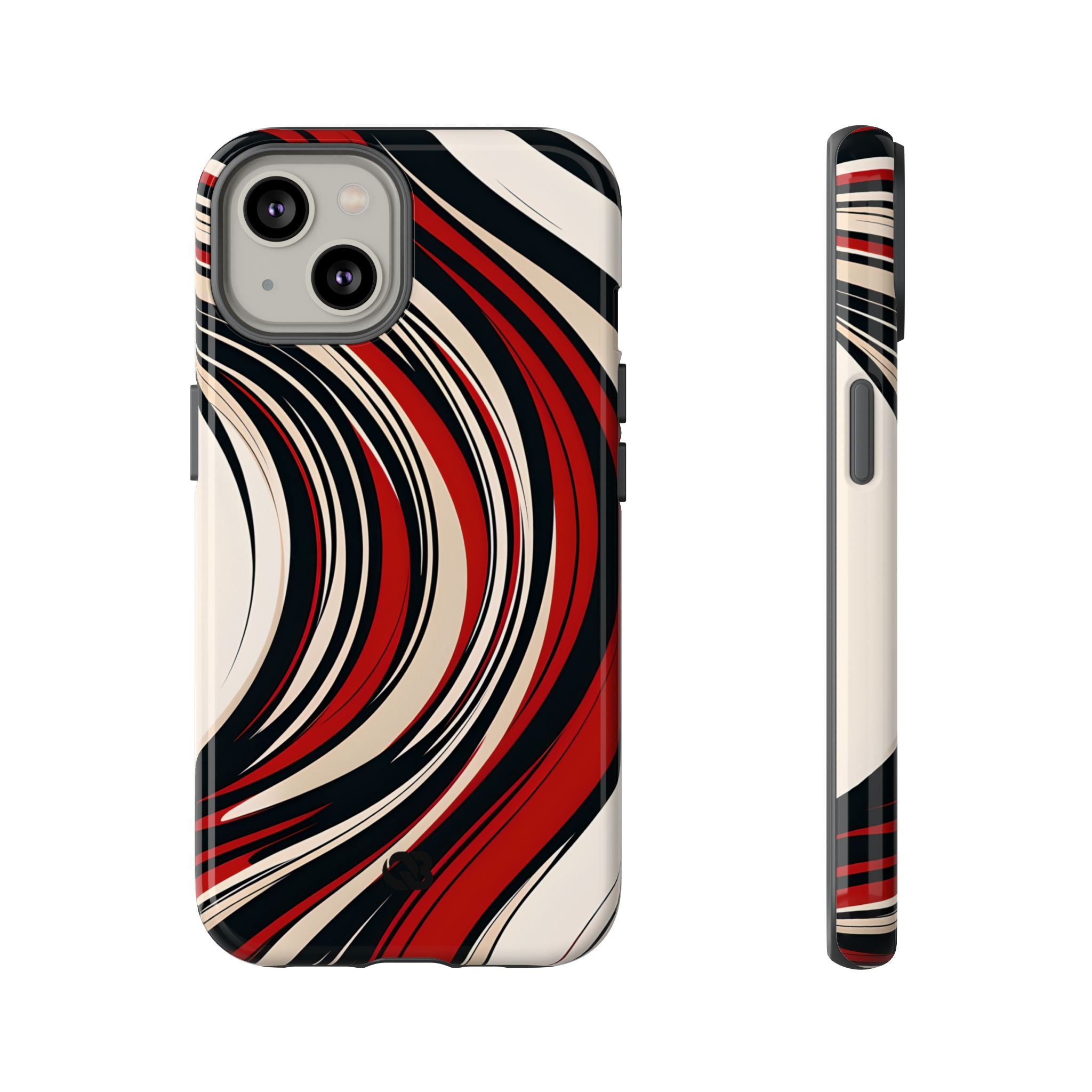 Crimson Flow Waves · Tough Phone Case for iPhone