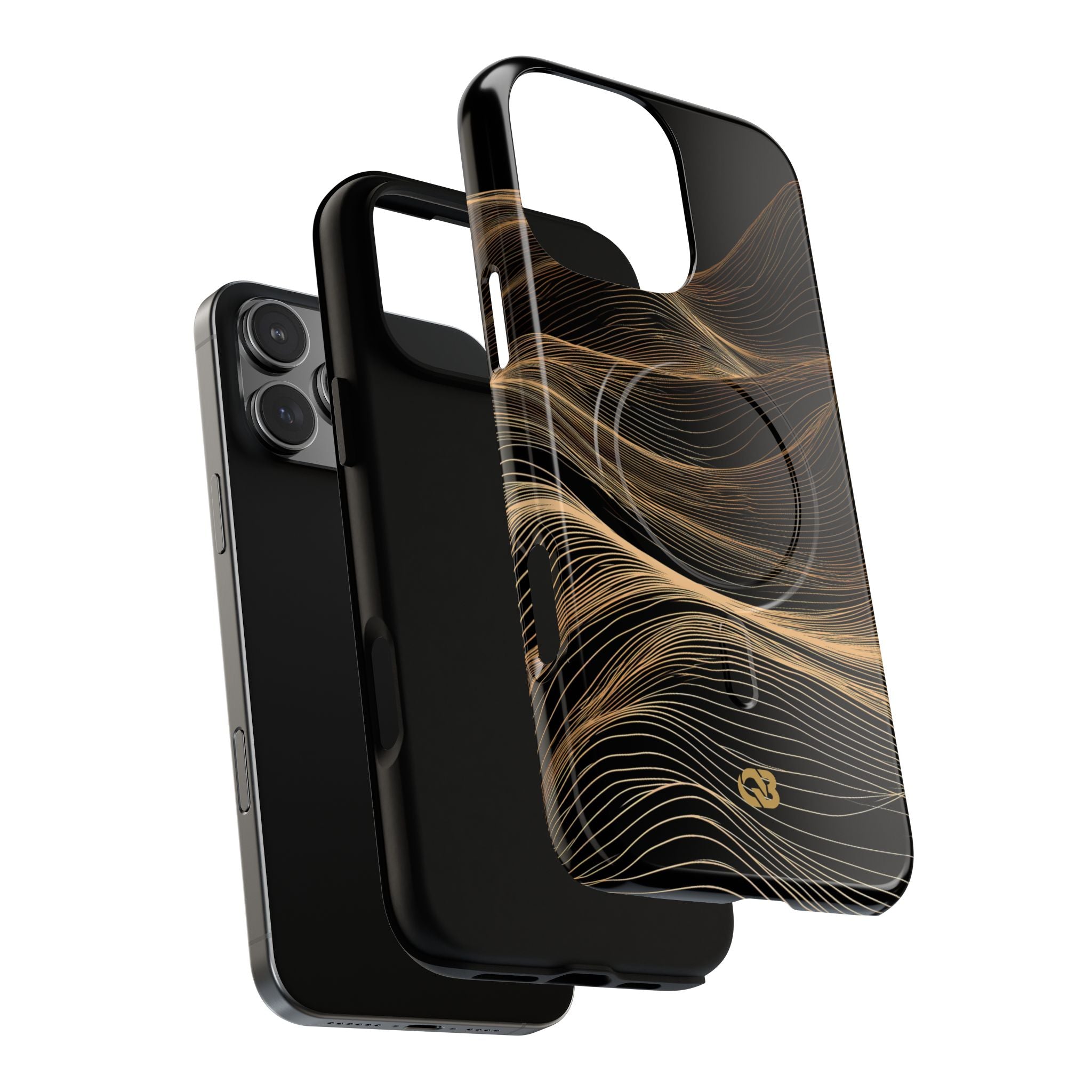 Black Tough 2.0 Magsafe Phone Case for iPhone - Copper Topo Ridge