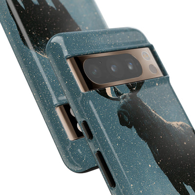 Nordic Boreal Moose · Tough Phone Case for Pixel ·  Blue