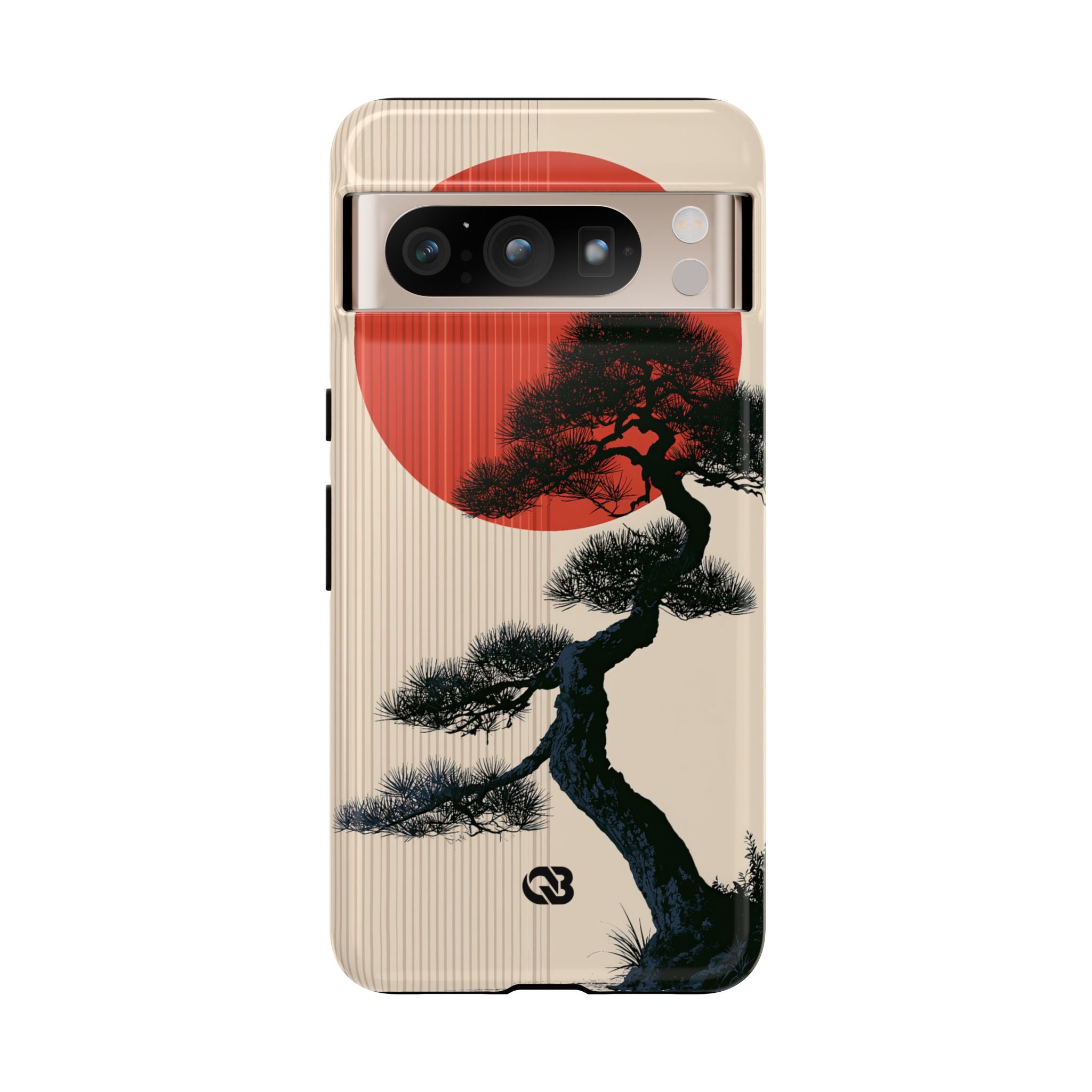 Beige Tough Phone Case for Google Pixel - Kyoto Crimson Pine